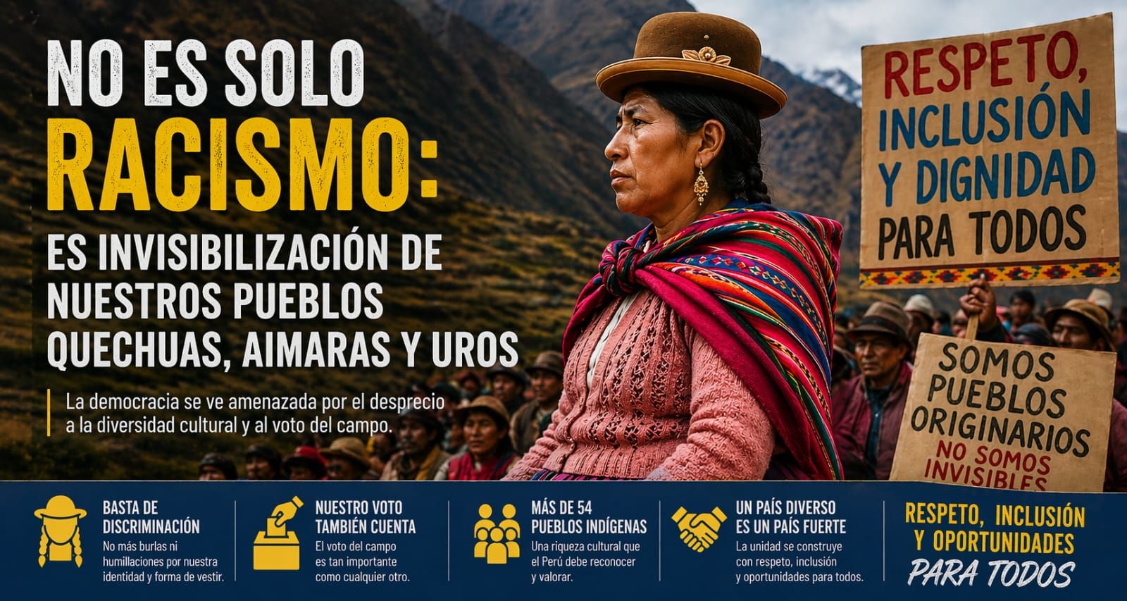 No es solo racismo: Es invisibilización de nuestros pueblos quechuas, aimaras y uros